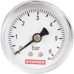 Манометр  6 бар аксиальный D 50мм 1/4, ROMMER RIM-0009-500608