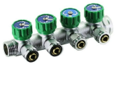 Коллектор с вентилями  3/4" x 16м/пл  4 вых.  ViEiR 404 