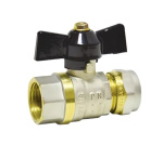 Кран шар 16*3/4" ВН с цангой бабочка 23694