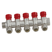 Коллектор с вентилями  3/4" x 16м/пл  5 вых.  ViEiR 505