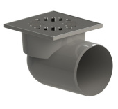 Трап канализ.бесшум. 100х100 нерж. гориз. 50