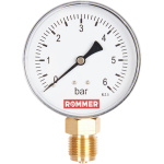 Манометр  6 бар радиальный D 80мм 1/2, ROMMER RIM-0010-800615