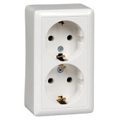 Розетка с/з 2-м откр/уст. (250В,16А) РА16-238/RA16-238-B Wessen (1090200264)