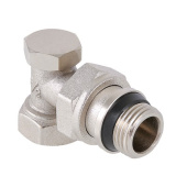 Клапан настроечный угловой 15 Valtec VT.019.NR.04  (1/2" нижний, с дополн. уплотнением)