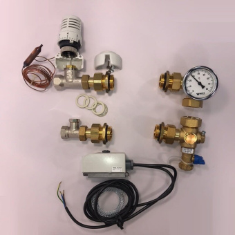 Насосно-смесительный узел Watts FWR 15  (DN25, 10 кВт, с термоголовкой)