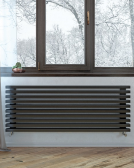 Радиатор трубчатый Loten Grey Z  (400 Вт, 4 секции, Серый RAL 7040, боковое, 180х1500х60мм)