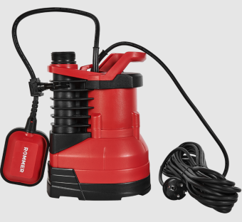 RDP-0003-100400 ROMMER PROFI Насос дренажный, H-8м,Q-9м3/ч, кабель 10м, 400 Вт, для чистой воды