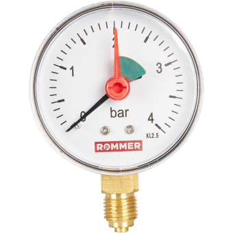 Манометр  4 бар радиальный D 63мм 1/4,ROMMER RIM-0008-630408
