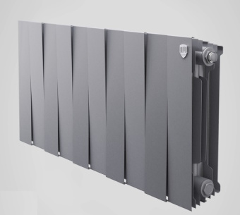 Радиатор бимет. 1 c 300/100  ROYAL THERMO PianoForte 300/Silver Satin (116Вт,Гарантия 25лет,Россия)