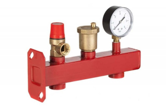 Группа безопасности НАСТЕННАЯ 3/4" RISPA STANDART (цвет красный/антик)