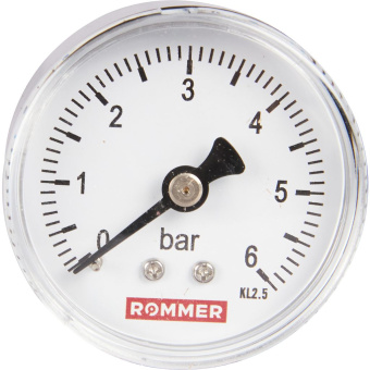 Манометр  6 бар аксиальный D 50мм 1/4, ROMMER RIM-0009-500608