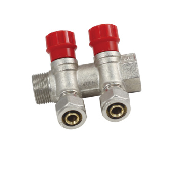 Коллектор с вентилями  3/4" x 16м/пл  2 вых.  ViEiR 502