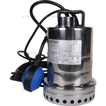SPD-0001-200450 STOUT Насос дренажный с поплавком, кабель 10 м, 230V, Q=175 л/мин, H=10 м