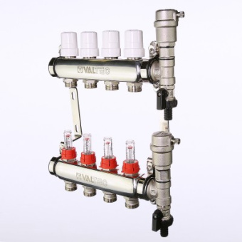 Коллекторный блок  6 РМ слив в/о нерж. VALTEC VTc.589.EMNX.0606