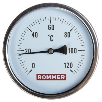 Термометр биметал. с погр. гильзой 100/50 120гр., ROMMER RIM-0001-105015