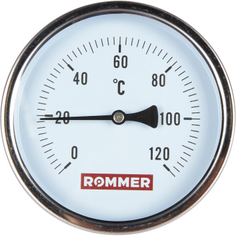 Термометр биметал. с погр. гильзой 100/75 120гр., ROMMER RIM-0001-107515