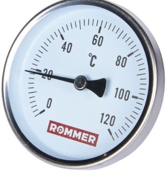 Термометр биметал. с погр.гильзой 80/50 120гр, ROMMER RIM-0001-805015