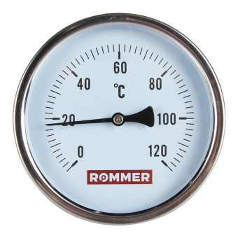 Термометр биметал. с погр. гильзой 100/100 120гр, ROMMER RIM-0001-101015